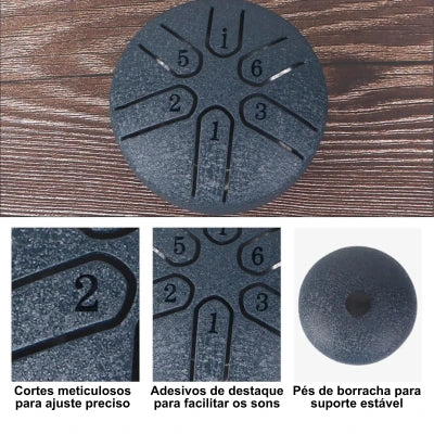 Tambor Relaxante de Paz  - HarmoniDrum / Com Baquetas + Brindes