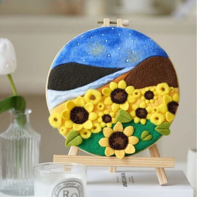 Kit de Bordado com Lã - DIY Paisagens e Artesanato