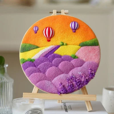 Kit de Bordado com Lã - DIY Paisagens e Artesanato