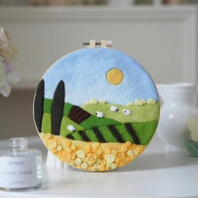 Kit de Bordado com Lã - DIY Paisagens e Artesanato