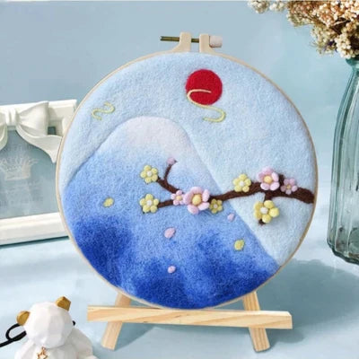 Kit de Bordado com Lã - DIY Paisagens e Artesanato