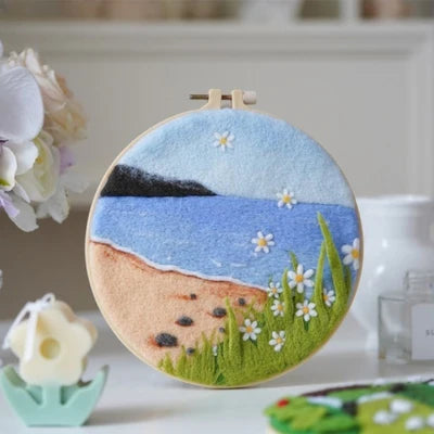 Kit de Bordado com Lã - DIY Paisagens e Artesanato