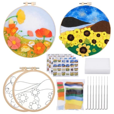 Kit de Bordado com Lã - DIY Paisagens e Artesanato