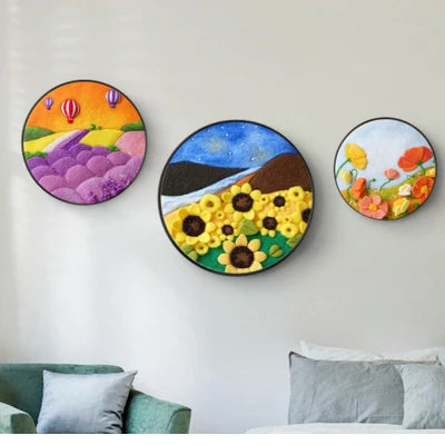 Kit de Bordado com Lã - DIY Paisagens e Artesanato