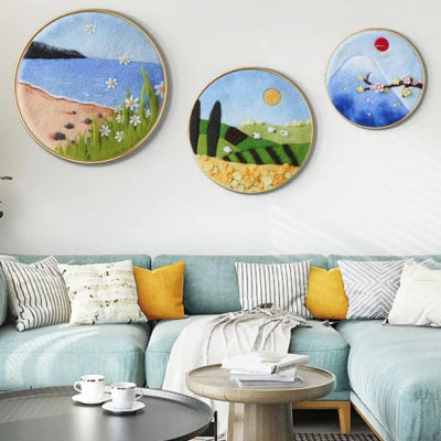 Kit de Bordado com Lã - DIY Paisagens e Artesanato